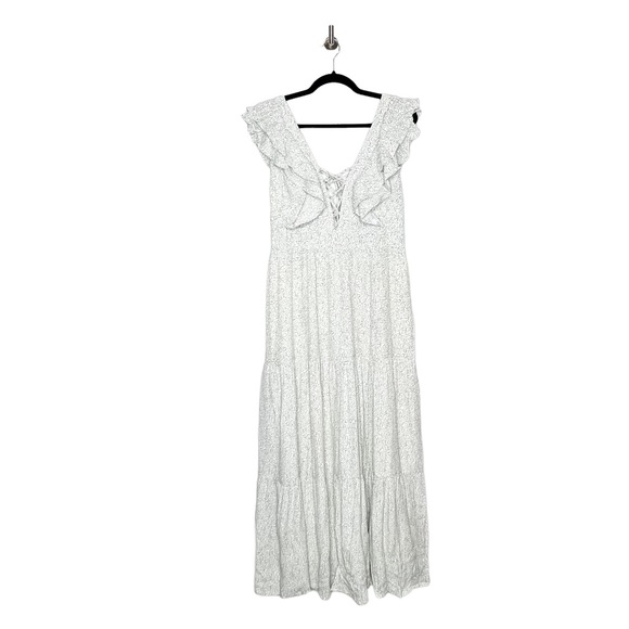 Lulus Women’s Romance In Bloom Floral Ruffle Dress Ditsy Sage Large - Picture 4 of 7